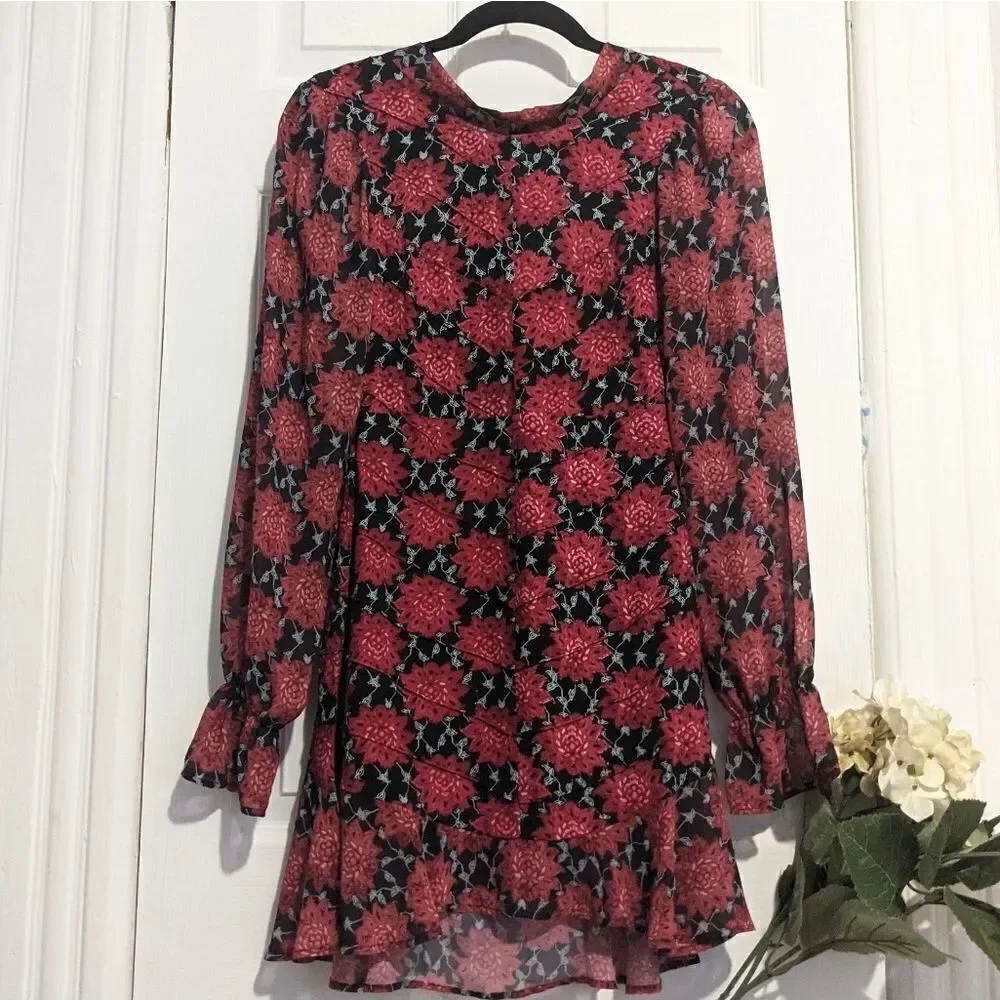 For Love & Lemons Clover Mini Dress Red Open Back